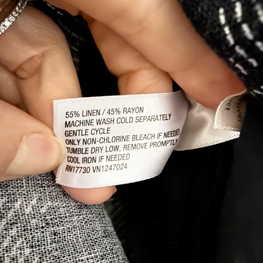 Universal Thread Linen Blend Skirt Set in Black & White Size XS Skirt S Top - Picture 5 of 8